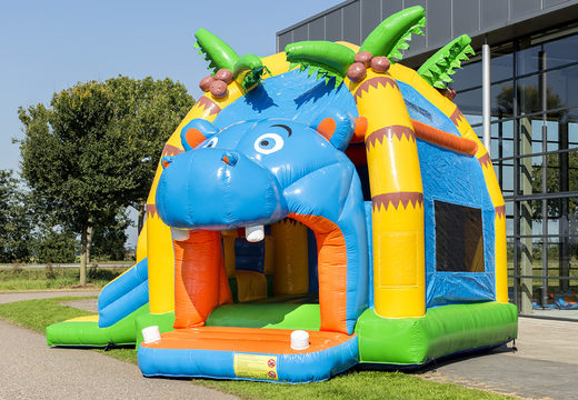 Ordene castillo hinchable multifun super hipopótamo con tobogán para niños. Compre castillo hinchables en línea en JB Hinchables España