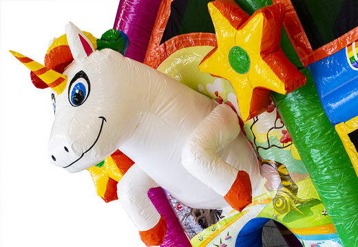 Compre castillo hinchable multijugador mediano con temática de unicornio con tobogán para niños. Ordene castillos hinchables en línea en JB Hinchables España