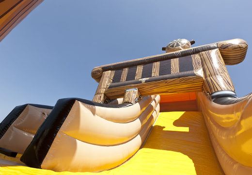 Compre un tobogán inflable con temática de barco pirata con geniales objetos en 3D e impresiones a todo color para niños. Ordene toboganes inflables ahora en línea en JB Hinchables España