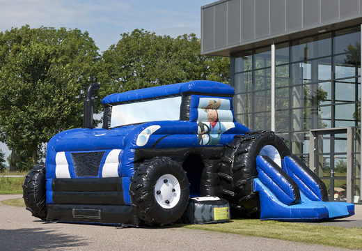 Compre castillo hinchable maxi multifun azul con tema tractor para niños en JB Hinchables España. Ordene castillos hinchables en línea en JB Hinchables España