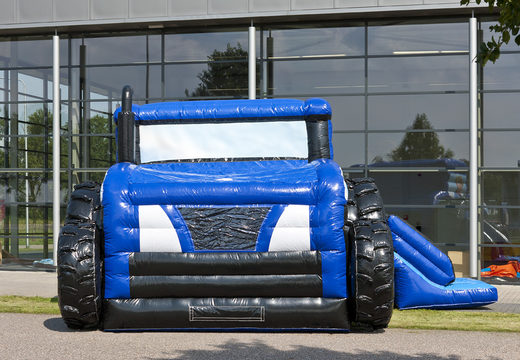 Ordene el castillo hinchable maxi multifun azul con tema de tractor para niños en JB Hinchables España. Compre castillos hinchables en línea en JB Hinchables España