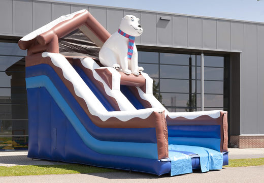 Compre un tobogán inflable con temática de oso polar con una piscina infantil. Ordene toboganes inflables ahora en línea en JB Hinchables España