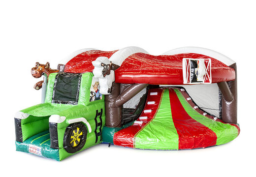 Comprar castillo inflable multijugador de interior con tobogán en el tema del tractor agrícola para niños. Ordene castillo inflables en línea en JB Hinchables España