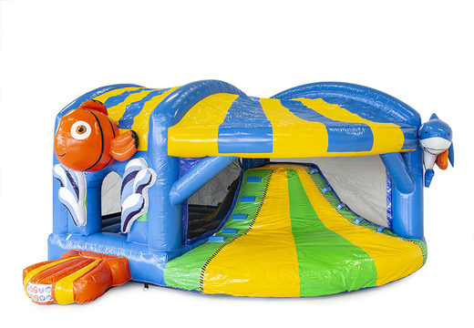 Compre un castillo hinchable de interior multiplay XL inflable con tobogán en el tema del mar seaworld para niños. Ordene castillos hinchables en línea en JB Hinchables España