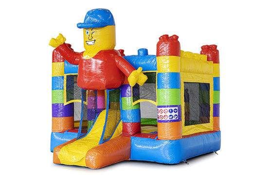 Compre pequeño castillo hinchable inflable en tema de superblocks con tobogán para niños. Compra castillos hinchables en JB Hinchables España