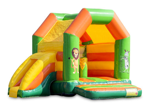 Compra un mediano castillo hinchable de interior multifuncional con tema selva para niños. Ordena castillos hinchables en línea en JB Hinchables España