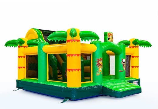 Buy Inflatable Boss Slidebox Jungle Theme bounce house with a slide for children. Order inflatable bounce houses online at JB Inflatables America 