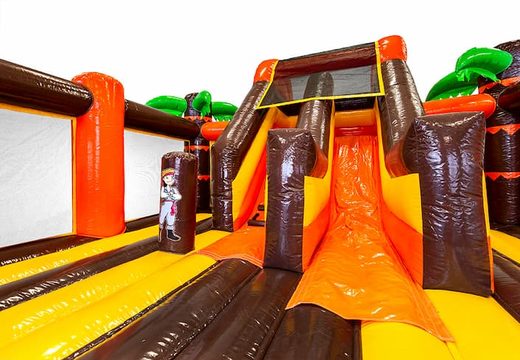 Ordene Slidebox castillo hinchable pirata con tobogán para niños. Compre castillos hinchables en línea en JB Hinchables España