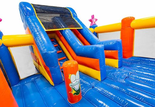 Ordene el castillo hinchable Slidebox Seaworld con tobogán para niños. Compre castillos hinchables en línea en JB Hinchables España