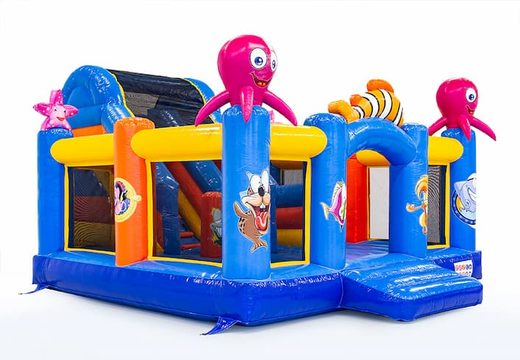 Ordene el castillo hinchable Slidebox Seaworld con tobogán para niños. Compre castillos hinchables en línea en JB Hinchables España