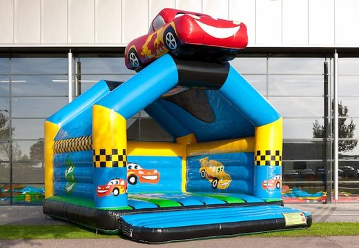 Compra un grande castillo inflable  con un tema carro para niños. Compra castillos inflable en línea en JB Hinchables España
