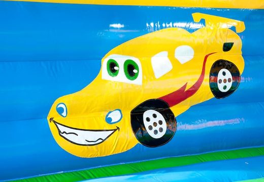 Compra un grande castillo hinchable  con un tema carro para niños. Ordena castillos inflable en línea en JB Hinchables España