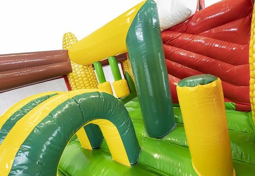 Cojín de aire inflable temático de granja con tobogán a la venta para niños