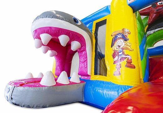 Cojín de aire inflable con tobogán en tema pirata para niños a la venta