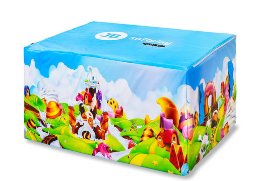 Caja para almacenar soft play en tema de caramelos en venta en JB