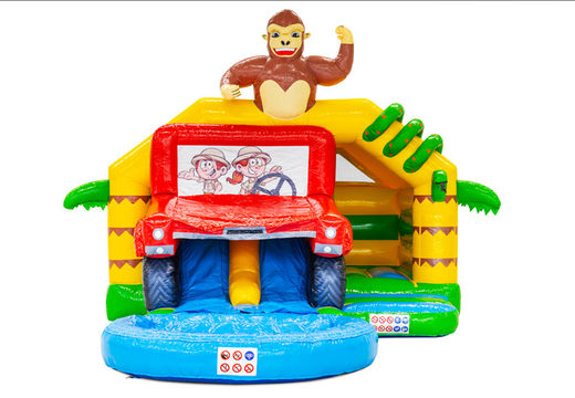 Compra el castillo hinchable Slide Combo Double Slide con tema Safari Gorila en JB