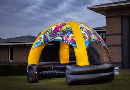 Groot opblaasbaar overdekt bubble springkussen met schuim te koop in thema disco dome xl voor kids