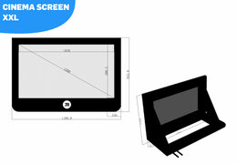 Opblaasbaar video screen om met beamer op te projecteren in het zwart