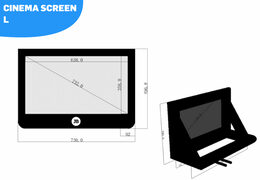 Opblaasbaar video screen om met beamer op te projecteren in het zwart