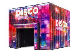 Tienda inflable para fiestas, interior negro, temática disco, en venta