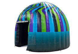 Carpa de discoteca hinchable y colorida con discoteca azul, verde y morado