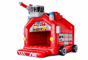 Standaard overdekt springkussen kopen in thema brandweer voor kinderen