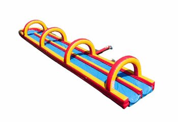 Perfecte opblaasbare dubbele buischuifbaan 20m voor kids kopen. Bestel opblaasbare buikschuifbanen nu online bij JB Inflatables Nederland