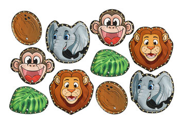 Juego de 10 soportes temáticos de la selva para el Sistema de Juego Interactivo