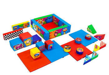 Softplay set XL Comic thema kleurrijke blokken om mee te spelen