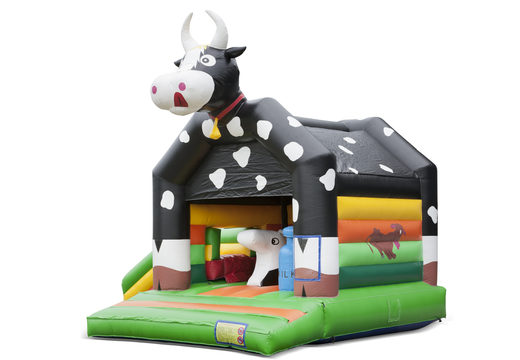 Comprar castillo inflable de interior multiplay multifuncional con tobogán en tema de vaca para niños. Ordene castillos inflables en línea en JB Hinchables España