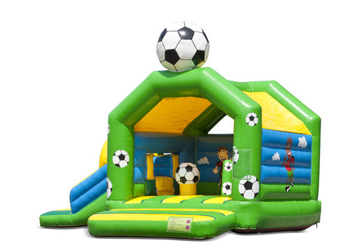 Comprar castillo hinchable de interior multiplay multifun con tobogán en el tema del fútbol para niños. Ordene castillos hinchables en línea en JB Hinchables España