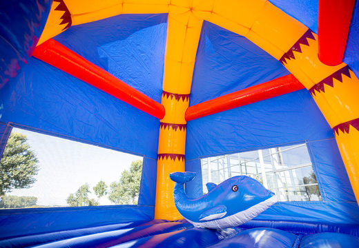 Ordene un castillo hinchable multifuncional inflable con techo en una playa temática para niños en JB Hinchables España. Compre castillos hinchables en línea en JB Hinchables España
