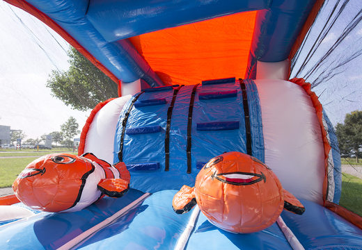 Compre la pista americana inflable seaworld de 8 m con objetos 3D para niños. Ordene pistas americanas inflables ahora en línea en JB Hinchables España