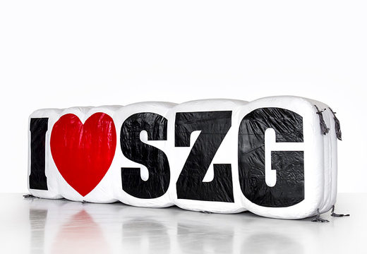 Compre la ampliación del producto hinchable I love SZG logo. Ordene 3D hinchables ahora en línea en JB Hinchables España