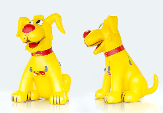 Compre la mascota animal de la parte superior del perro amarillo personalizada. Ordene ahora 3D hinchables en línea en JB Hinchables España