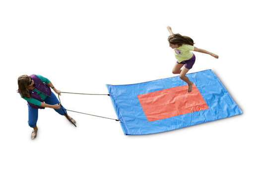 Compra una alfombra voladora azul-roja para grandes y pequeños. Ordene artículos inflables en línea en JB Hinchables España