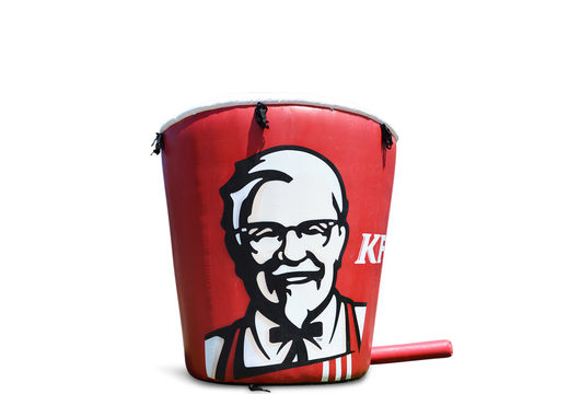 Ordene promocionales hinchables de cubeta KFC impresas a todo color de 3 metros de altura. Compre articulos publicitarios en línea en JB Hinchables España