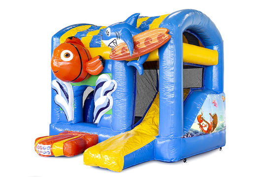 Compre un pequeño castillo hinchable de interior con el tema Seaworld Nemo con tobogán para niños. Ordene castillos hinchables en línea en JB Hinchables España