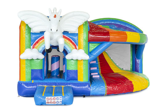 Castillo hinchable en tema unicornio con tobogán y con objetos 3D en su interior para niños. Compre castillos hinchables en línea en JB Hinchables España
