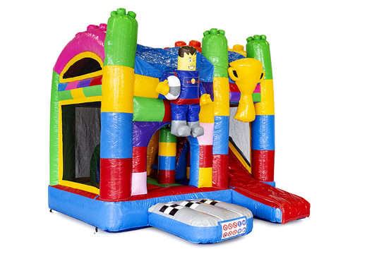 Pequeño castillo inflable multijugador en temática Lego para niños. Ordene castillos inflables en línea en JB Hinchables España