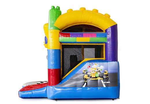 Ordene el mini castillo hinchable de supermanzanas con tobogán para niños. Compre castillos hinchables en línea en JB Hinchables España