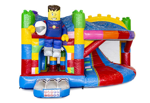 Ordene un castillo hinchable en superbloques con tobogán para niños. Compre castillos hinchables en línea en JB Hinchables España