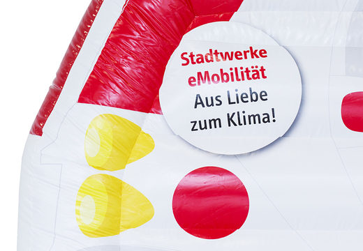 Stadtwerke Herne personalizado: los inflables para automóviles son ideales para muchos eventos. Castillos de rebote promocionales en todas las formas y tamaños hechas a medida en JB Hinchables España