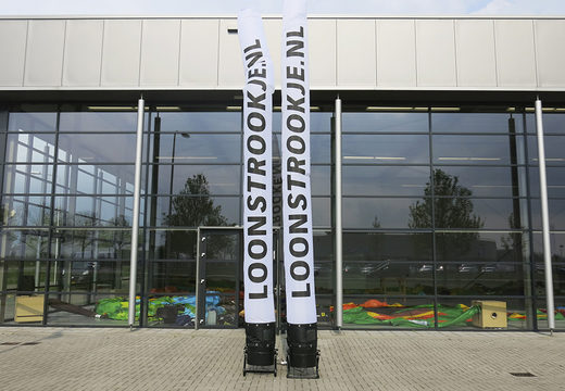 Los skytubes personalizados de Loonslipje.nl en color básico con logo son perfectos para varios eventos. Ordene una hinchable air dancers hechos a medida en JB Hinchables España
