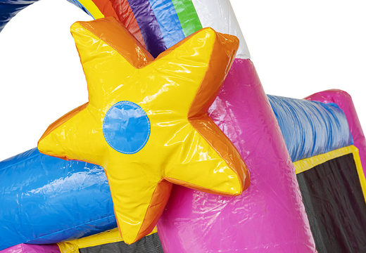 Pequeño castillo hinchable con temática de unicornio colorido con tobogán a la venta. Compre castillos hinchables para niños en línea en JB Hinchables España