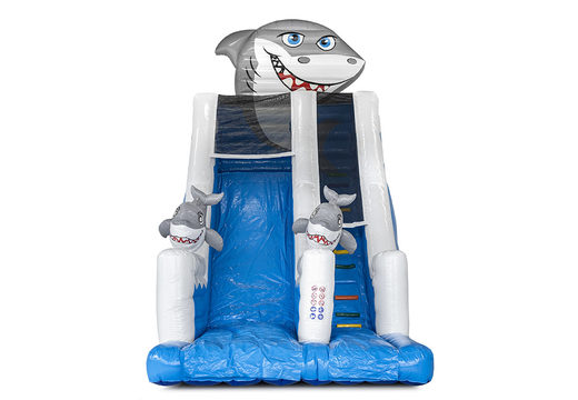 Compre el tobogán inflable perfecto con temática de tiburones con objetos 3D para niños. Ordene toboganes inflables ahora en línea en JB Hinchables España