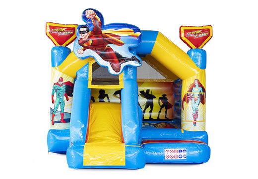 Castillo hinchable con tobogán inflable con temática de superhéroe a la venta en JB Inflatables. Ordene castillos hinchables con tobogán en JB Hinchables España