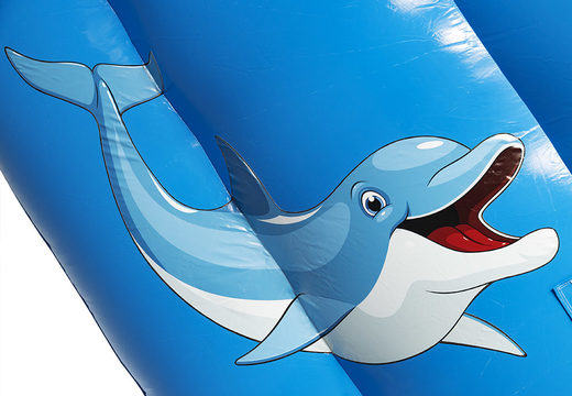 Diapositiva de delfines super con los colores alegres, objetos 3D y orden de impresión agradable. Compre toboganes inflables ahora en línea en JB Hinchables España