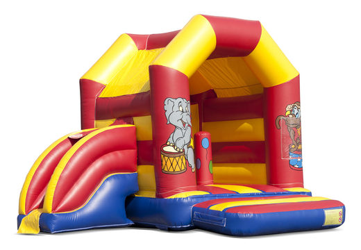 Compra un mediano castillo hinchable de interior multifuncional con tema circo para niños. Ordena castillos hinchables en línea en JB Hinchables España