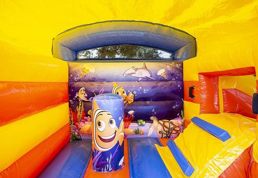 Compra un pequeño multifun castillo inflable de interior con tema seaworld para niños. Ordena inflables en línea en JB Hinchables España
